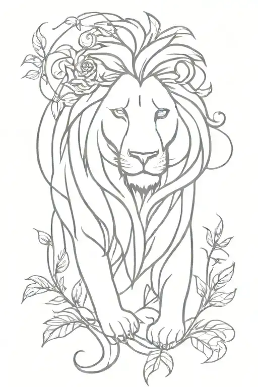Lion With Vines Growing Out Its Hair