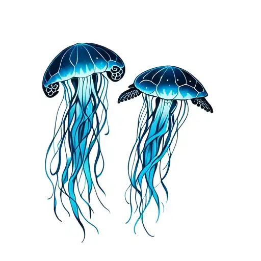 Jellyfish And Turtle