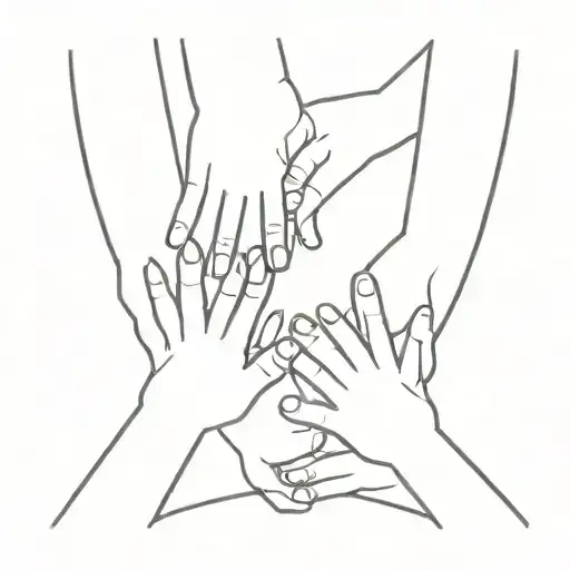 Mum Dad Daughter Son Hands