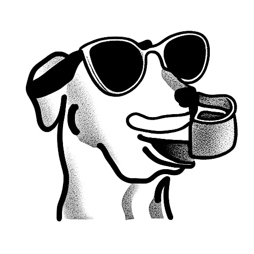 Dog With Sunglasses And Cigarette In His Mouth
