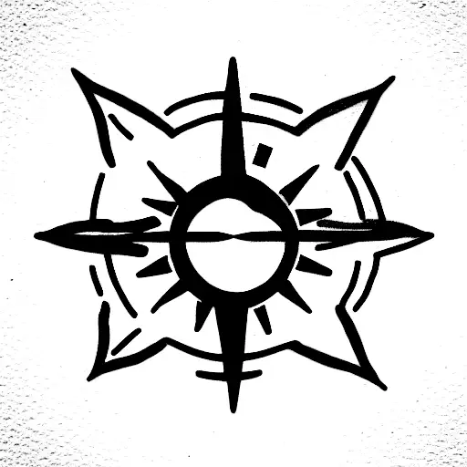 Blue Eye In The Midlle Of Compass