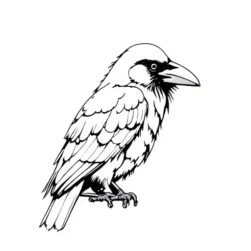 Crow With Skull And Bared Wire