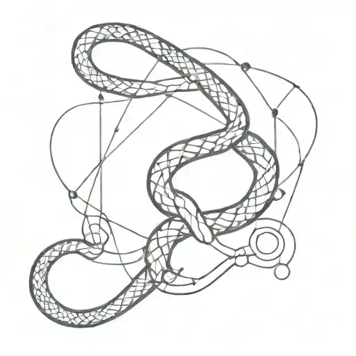 Oroboros Snake In The Shape Of Chemical Structure Of Serotonin