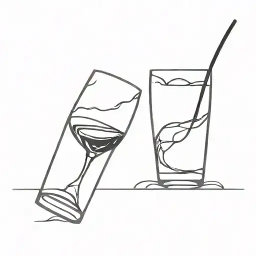 Two Glasses Clinking Together With One With A Light Liquid And One With A Dark Liquid