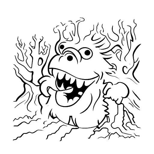 Frankestein Monster Running In A Forest