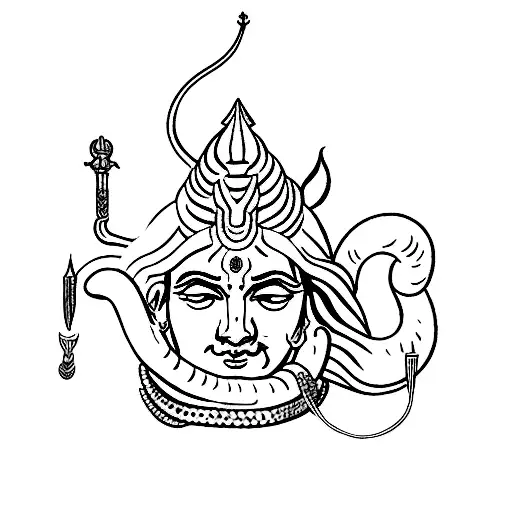 Aesthetic Shiva With Snake Around His Neck