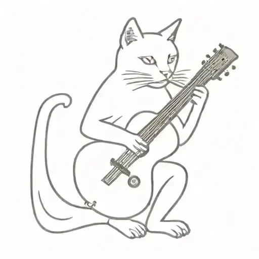 Cat Playing A Guitar