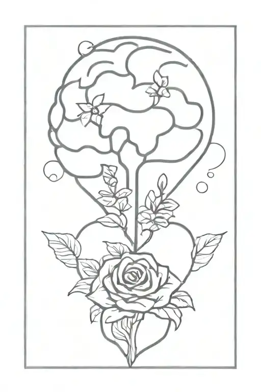 Brain And Heart With Flowers And Lawyer Symbol