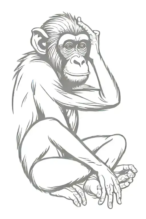 A Monkey Covering Its Eyes With Its Paws