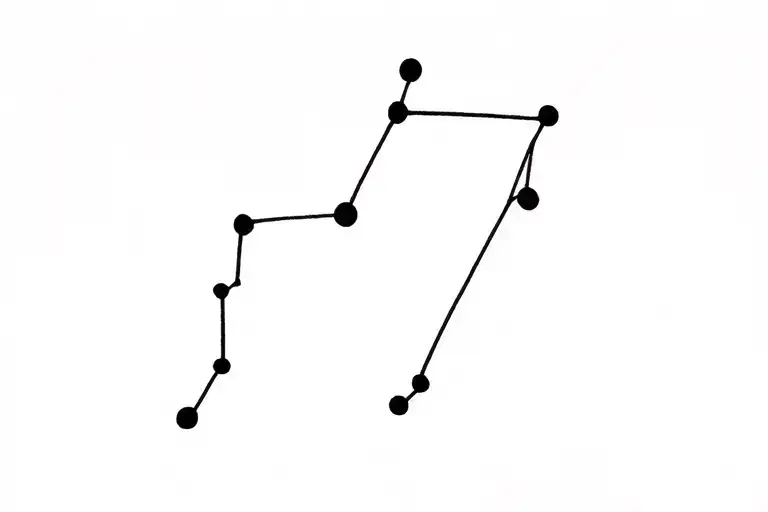 Tiny Number Seven Tattoo With Aries Simple Constellation Intertwined