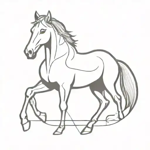 Horse And Letter A Minimalist