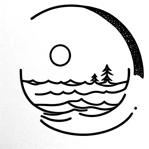 Forest Beach Surf Water Moon