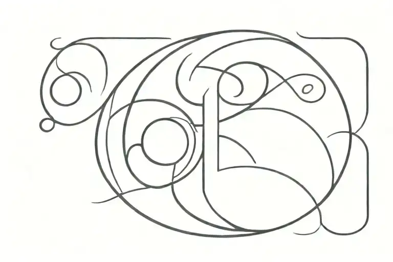 Moon With Letter P Intertwined