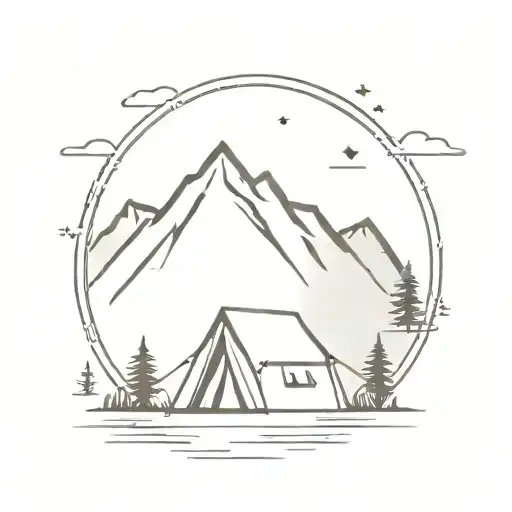 Mountains And Camping Tent