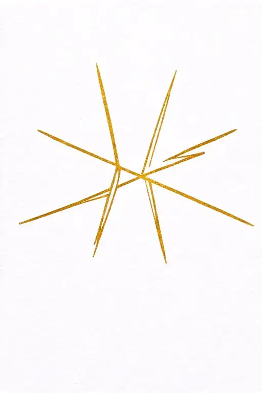 Golden 4 Pointed Star