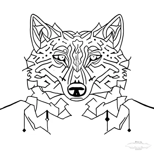 A Minimalist Tattoo Of A Wolf And Cheetah Standing Side By Side