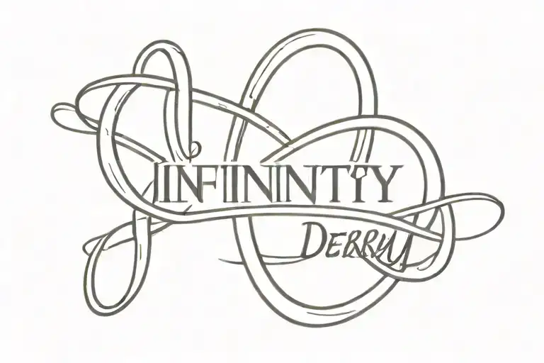 Infinity Symbol With The Word Derby And The Derby County Logo