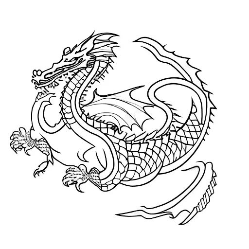 Dragon With Chinese Writing