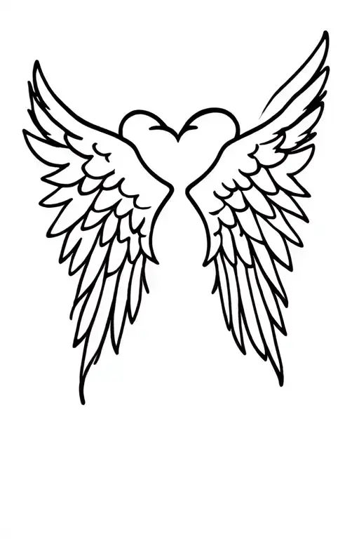Hearts Birds Angel Wings