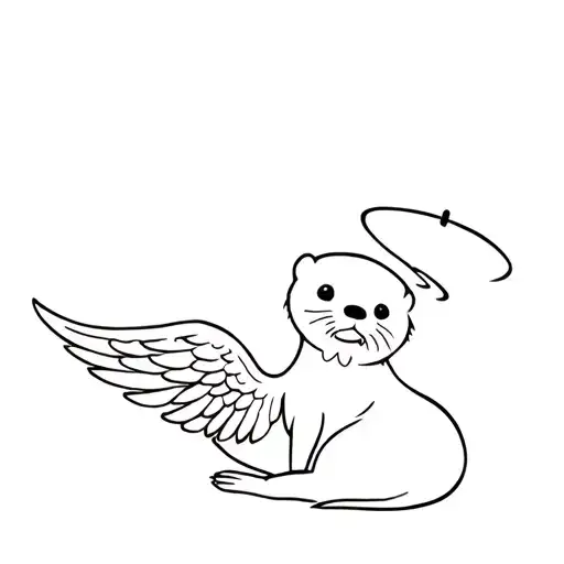 Otter With Angel Wings And Halo