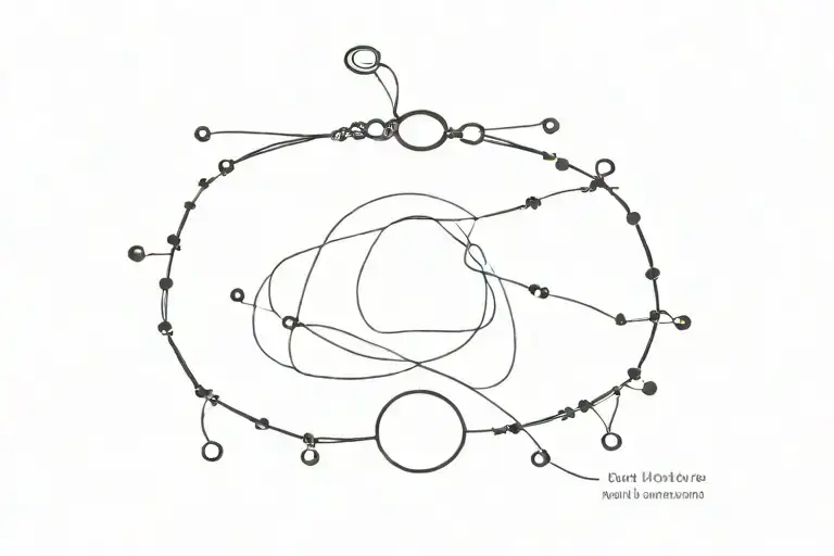 Charm Bracelet With Dots And Straight Line