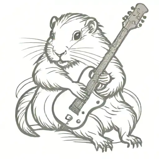 Coypu Playing Electric Guitar