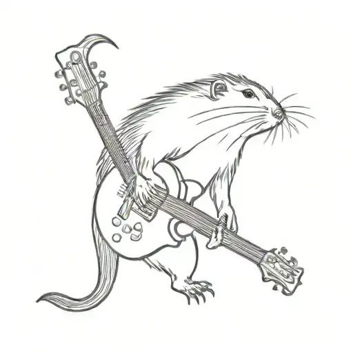 Fit Coypu Playing Electric Guitar
