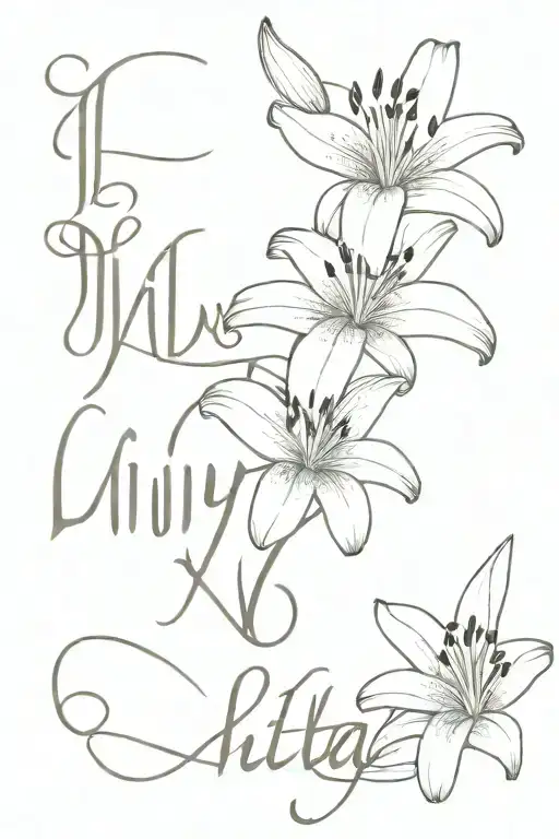 Lily With Petals With The Name Nikita In A Beautiful Font