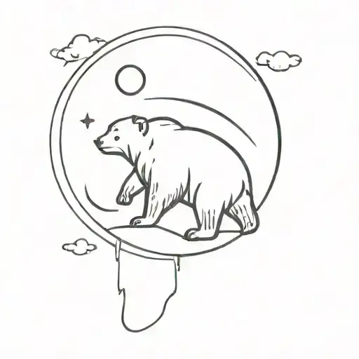 Bear And Moon