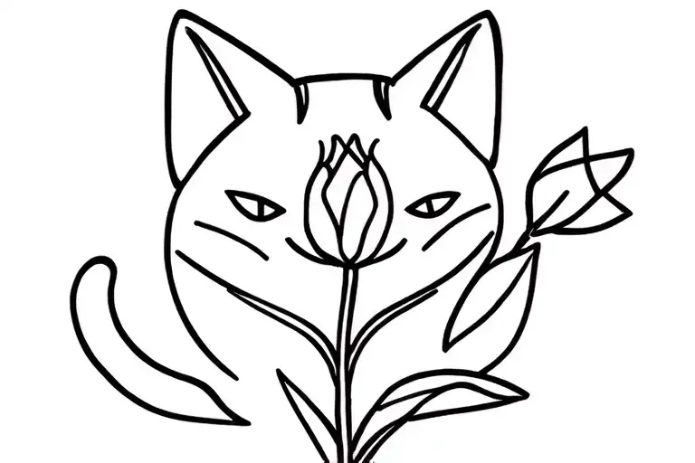Cat With Tulip And Diamond