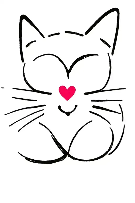 Cat Imprint With Heart