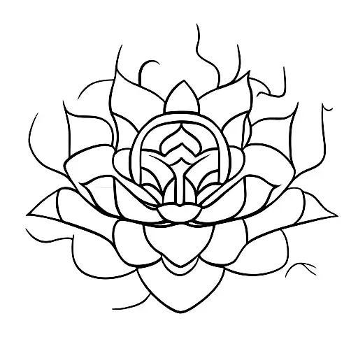 A Lotus Flower Emerging From An Anchor Symbol