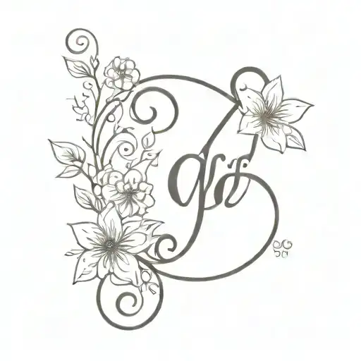 Clef Symbol And Flowers With Name Incorporated