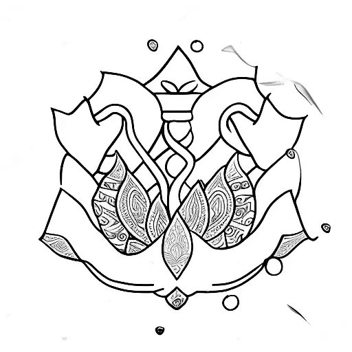 An Anchor With Lotus Petals Gently Floating Around It