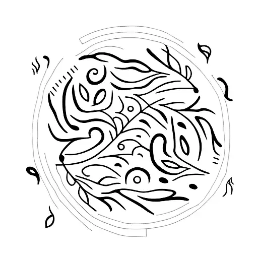 A Minimalist Tattoo Of A Tree With Branches That Transform Into Musical Staff Lines