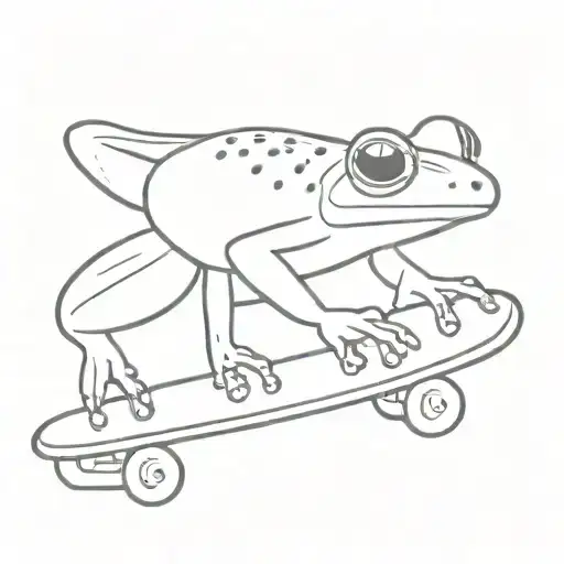 Frog On Skate Board