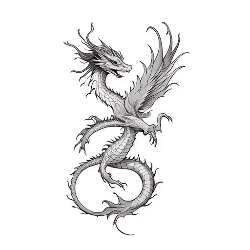 Dragon And Phoenix Tattoo