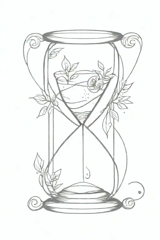 Hourglass With Suspended Grain And Initials Inside