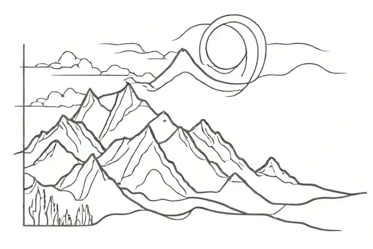 Wave And Mountain Range