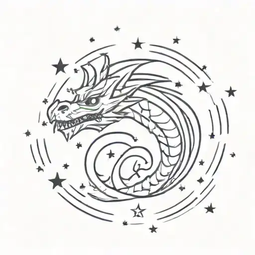 Dragon With Stars