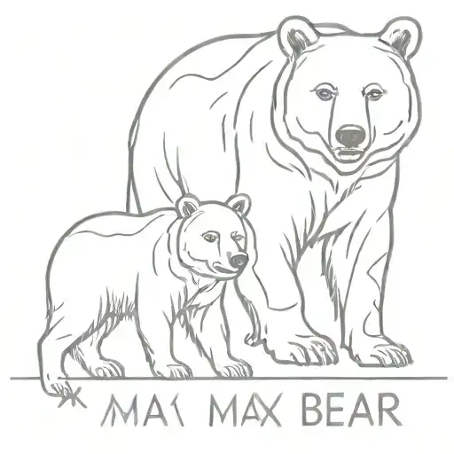Mama Bear And Cub With The Word Max
