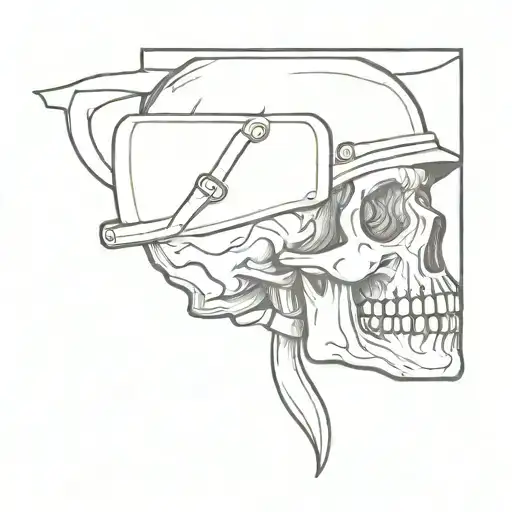 Skull With Military Helmet In Whiskey Glass