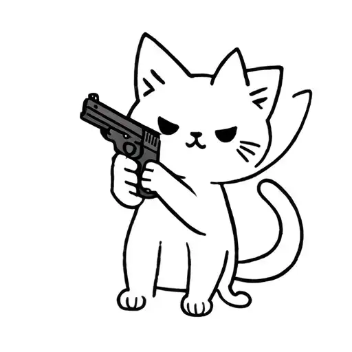 Chococat Holding A Gun