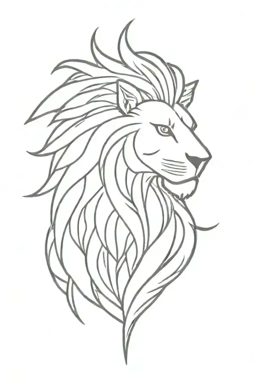 Phoenix Rising Behind A Lion Head Tattoo