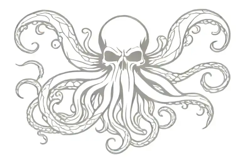 Kraken Whit Skulls