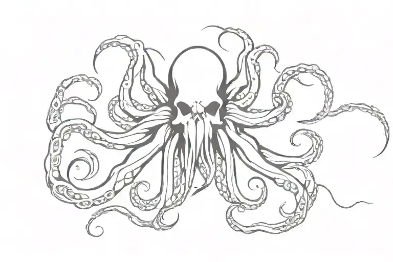 Kraken Whit Skulls