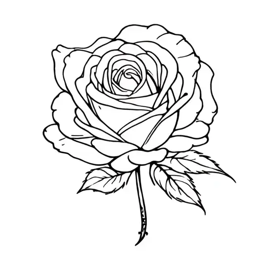 Rose Line Art