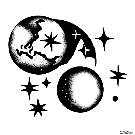 Moon Earth Sun Stars