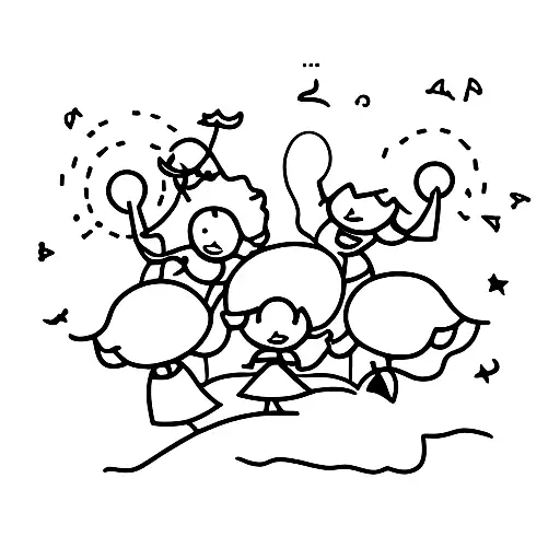 People Dancing At Sunrise In Front Of An Oak Tree