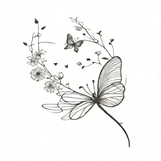 Dandelion Butterfly Flying